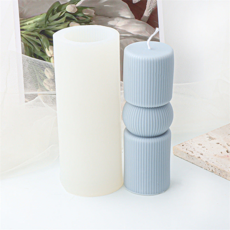 Cylindrical Column Candle Moulds 4 - Silicone Mould, Mold for DIY Candles. Created using candle making kit with cotton candle wicks and candle colour chips. Using soy wax for pillar candles. Sold by Myka Candles Moulds Australia