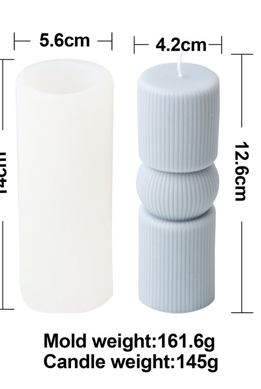 Cylindrical Column Candle Moulds 7 - Silicone Mould, Mold for DIY Candles. Created using candle making kit with cotton candle wicks and candle colour chips. Using soy wax for pillar candles. Sold by Myka Candles Moulds Australia