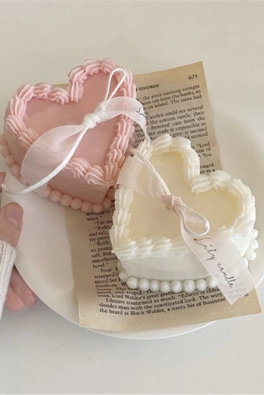 Heart Cake Candle Mould 0 - Silicone Mould, Mold for DIY Candles. Created using candle making kit with cotton candle wicks and candle colour chips. Using soy wax for pillar candles. Sold by Myka Candles Moulds Australia