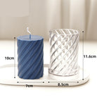 Spiral Pillar Candle Moulds 2 - Silicone Mould, Mold for DIY Candles. Created using candle making kit with cotton candle wicks and candle colour chips. Using soy wax for pillar candles. Sold by Myka Candles Moulds Australia