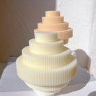 Ribbed Chandelier Candle Mould 9 - Silicone Mould, Mold for DIY Candles. Created using candle making kit with cotton candle wicks and candle colour chips. Using soy wax for pillar candles. Sold by Myka Candles Moulds Australia