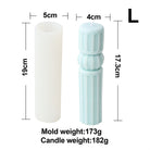 Cylindrical Column Candle Moulds 8 - Silicone Mould, Mold for DIY Candles. Created using candle making kit with cotton candle wicks and candle colour chips. Using soy wax for pillar candles. Sold by Myka Candles Moulds Australia