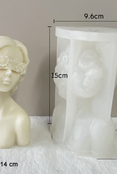 Flower Princess Candle Moulds 4 - Silicone Mould, Mold for DIY Candles. Created using candle making kit with cotton candle wicks and candle colour chips. Using soy wax for pillar candles. Sold by Myka Candles Moulds Australia
