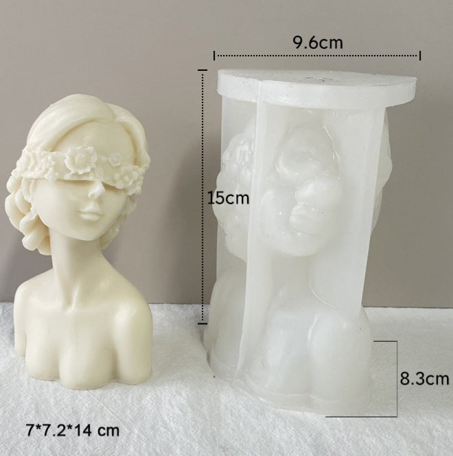 Flower Princess Candle Moulds 4 - Silicone Mould, Mold for DIY Candles. Created using candle making kit with cotton candle wicks and candle colour chips. Using soy wax for pillar candles. Sold by Myka Candles Moulds Australia