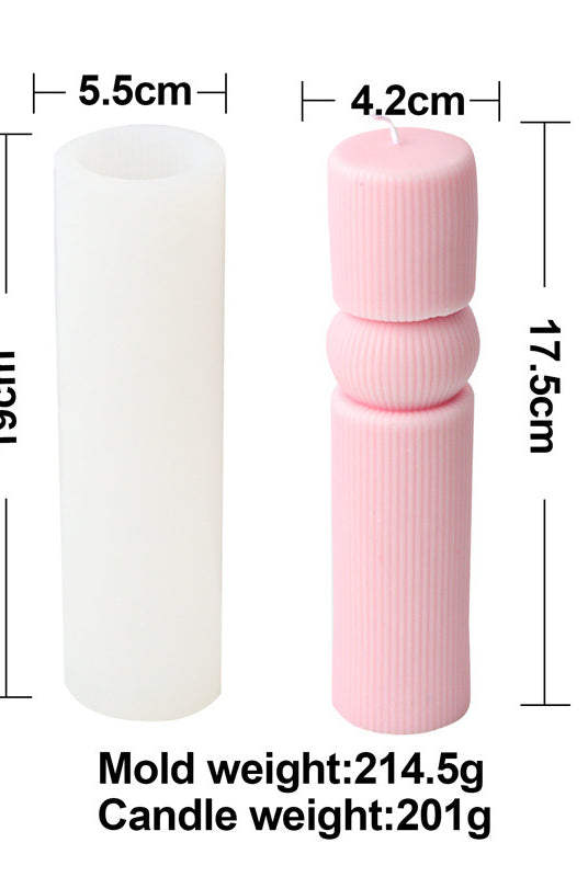 Cylindrical Column Candle Moulds 5 - Silicone Mould, Mold for DIY Candles. Created using candle making kit with cotton candle wicks and candle colour chips. Using soy wax for pillar candles. Sold by Myka Candles Moulds Australia
