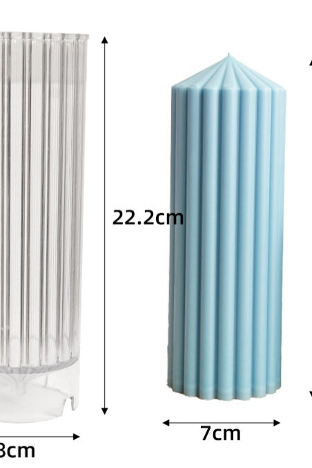 Circus Pillar Candle Moulds 7 - Silicone Mould, Mold for DIY Candles. Created using candle making kit with cotton candle wicks and candle colour chips. Using soy wax for pillar candles. Sold by Myka Candles Moulds Australia