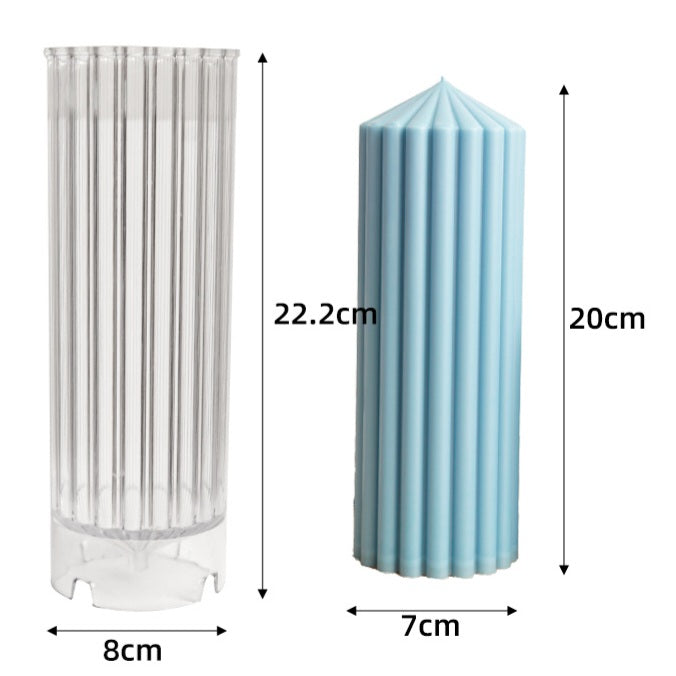 Circus Pillar Candle Moulds 7 - Silicone Mould, Mold for DIY Candles. Created using candle making kit with cotton candle wicks and candle colour chips. Using soy wax for pillar candles. Sold by Myka Candles Moulds Australia