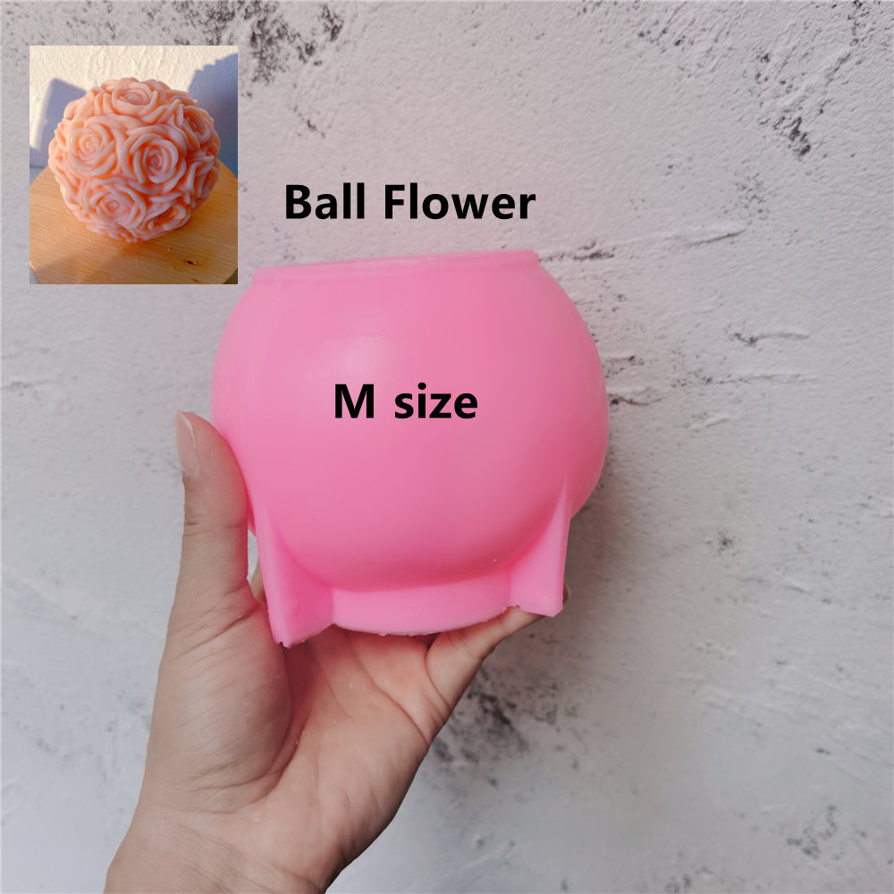 Rose Bunch Candle Moulds 7 - Silicone Mould, Mold for DIY Candles. Created using candle making kit with cotton candle wicks and candle colour chips. Using soy wax for pillar candles. Sold by Myka Candles Moulds Australia