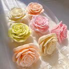 Blooming Rose Candle Mould 1 - Silicone Mould, Mold for DIY Candles. Created using candle making kit with cotton candle wicks and candle colour chips. Using soy wax for pillar candles. Sold by Myka Candles Moulds Australia