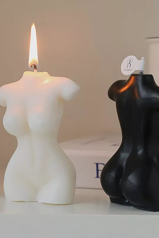Curvy Female Candle Mould (S) - 10cm 4 - Silicone Mould, Mold for DIY Candles. Created using candle making kit with cotton candle wicks and candle colour chips. Using soy wax for pillar candles. Sold by Myka Candles Moulds Australia