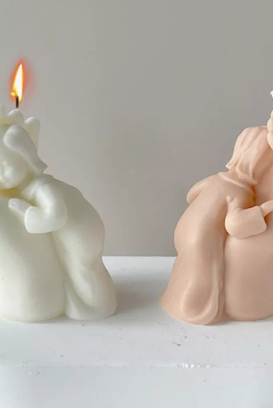 Mother's Touch Candle Mould 3 - Silicone Mould, Mold for DIY Candles. Created using candle making kit with cotton candle wicks and candle colour chips. Using soy wax for pillar candles. Sold by Myka Candles Moulds Australia