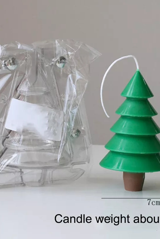 Tiered Christmas Tree Candle Mould 2 - Silicone Mould, Mold for DIY Candles. Created using candle making kit with cotton candle wicks and candle colour chips. Using soy wax for pillar candles. Sold by Myka Candles Moulds Australia