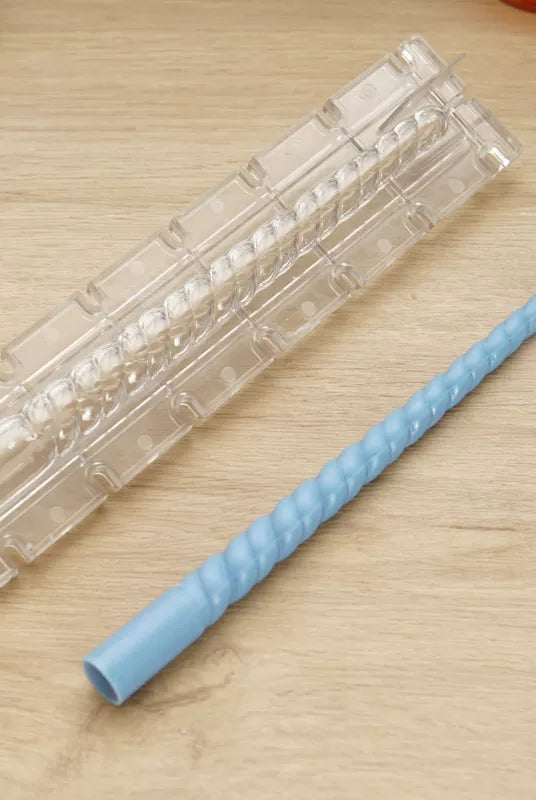 Tapered Twist Pillar Candle Mould 6 - Silicone Mould, Mold for DIY Candles. Created using candle making kit with cotton candle wicks and candle colour chips. Using soy wax for pillar candles. Sold by Myka Candles Moulds Australia