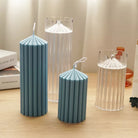 Circus Pillar Candle Moulds 5 - Silicone Mould, Mold for DIY Candles. Created using candle making kit with cotton candle wicks and candle colour chips. Using soy wax for pillar candles. Sold by Myka Candles Moulds Australia