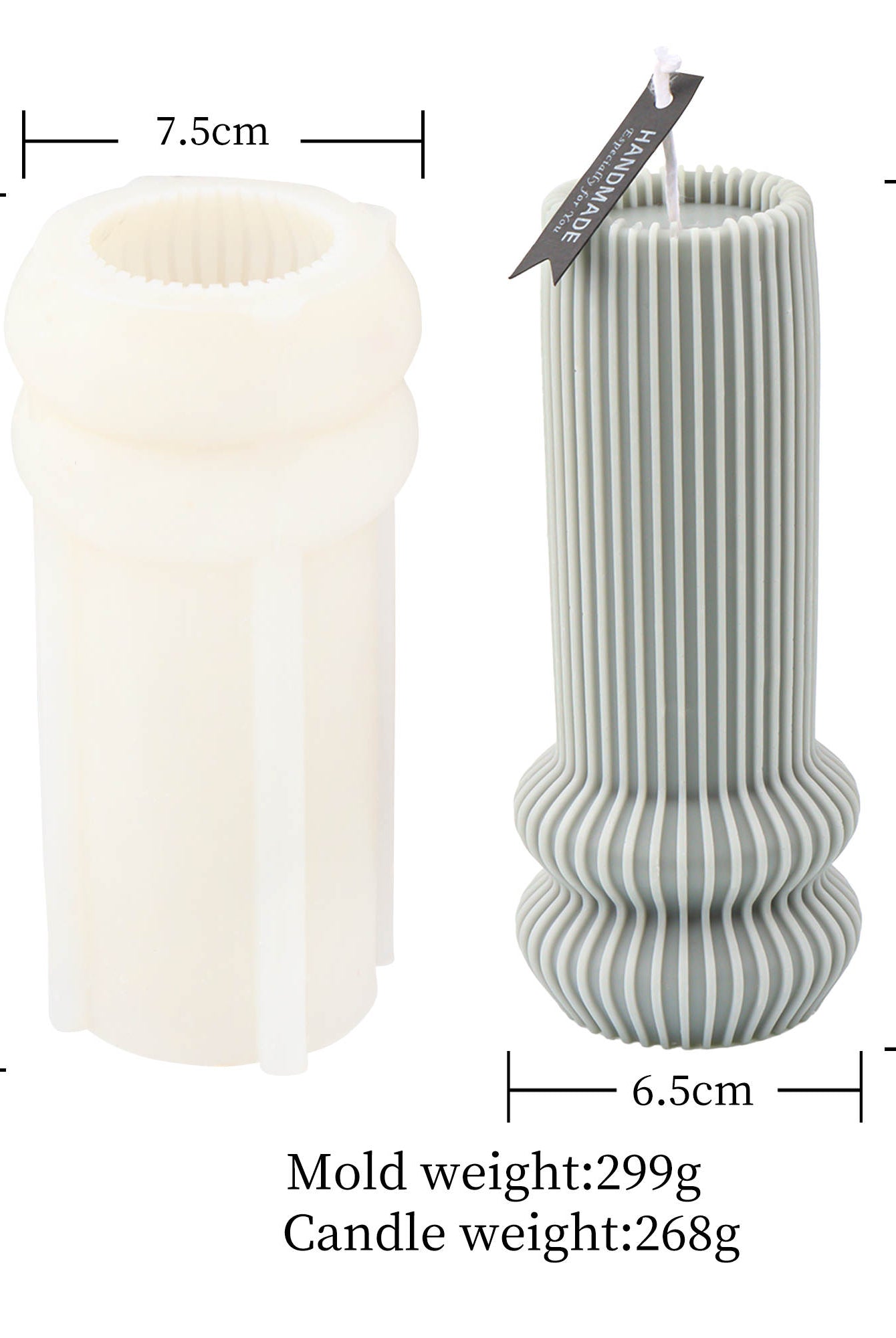 Nordic Vase Candle Moulds 4 - Silicone Mould, Mold for DIY Candles. Created using candle making kit with cotton candle wicks and candle colour chips. Using soy wax for pillar candles. Sold by Myka Candles Moulds Australia