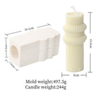 Nordic Vase Candle Moulds 6 - Silicone Mould, Mold for DIY Candles. Created using candle making kit with cotton candle wicks and candle colour chips. Using soy wax for pillar candles. Sold by Myka Candles Moulds Australia