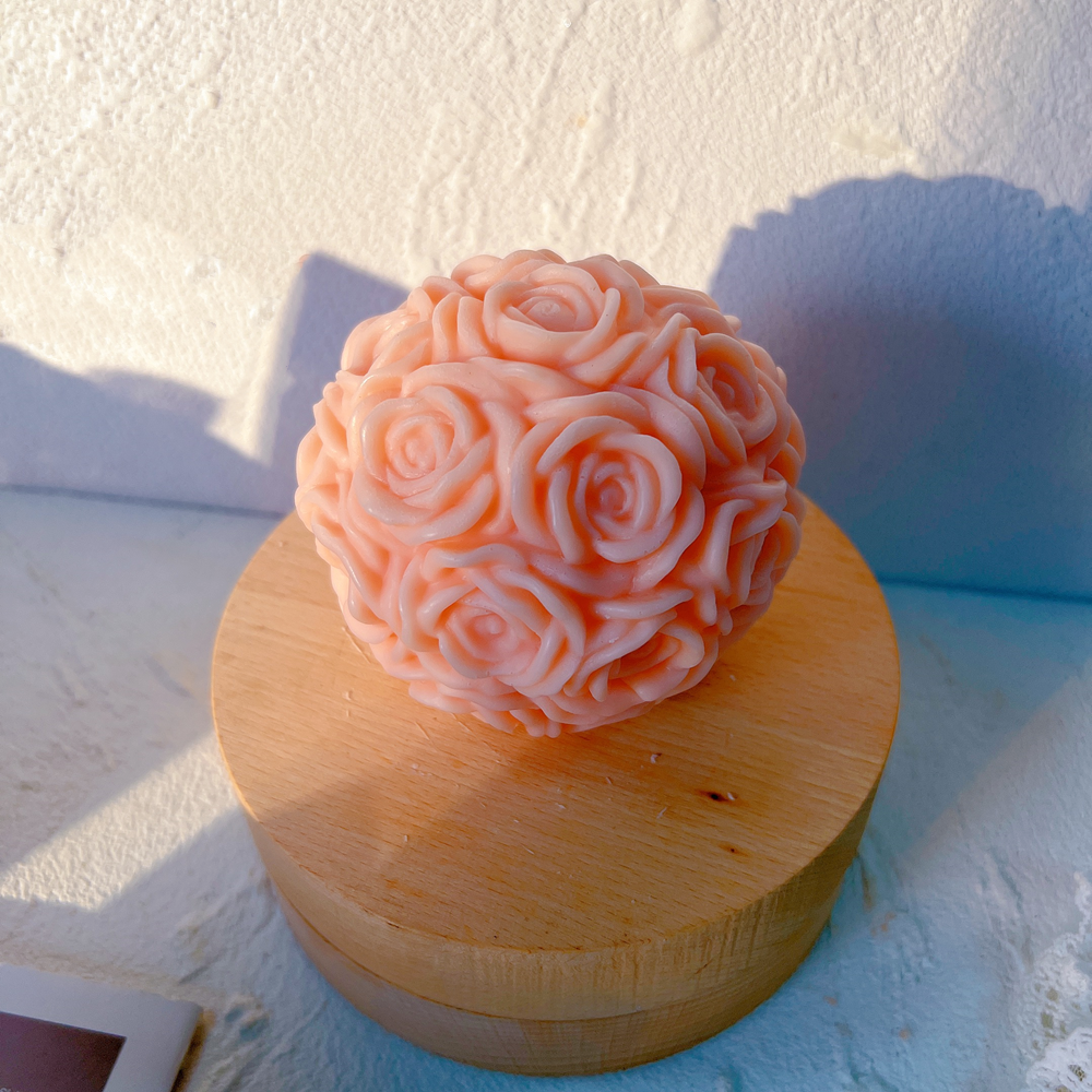 Rose Bunch Candle Moulds 4 - Silicone Mould, Mold for DIY Candles. Created using candle making kit with cotton candle wicks and candle colour chips. Using soy wax for pillar candles. Sold by Myka Candles Moulds Australia