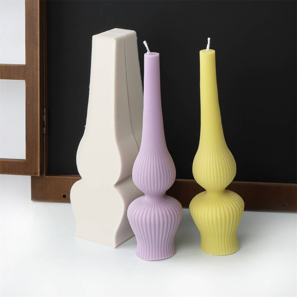 Oil Lamp Candle Mould 5 - Silicone Mould, Mold for DIY Candles. Created using candle making kit with cotton candle wicks and candle colour chips. Using soy wax for pillar candles. Sold by Myka Candles Moulds Australia