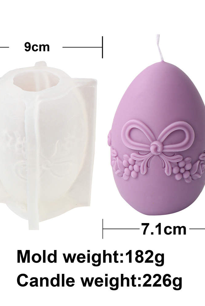Egg Candle Moulds 3 - Silicone Mould, Mold for DIY Candles. Created using candle making kit with cotton candle wicks and candle colour chips. Using soy wax for pillar candles. Sold by Myka Candles Moulds Australia