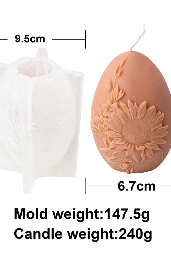 Egg Candle Moulds 5 - Silicone Mould, Mold for DIY Candles. Created using candle making kit with cotton candle wicks and candle colour chips. Using soy wax for pillar candles. Sold by Myka Candles Moulds Australia