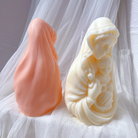 Mary Candle Mould 5 - Silicone Mould, Mold for DIY Candles. Created using candle making kit with cotton candle wicks and candle colour chips. Using soy wax for pillar candles. Sold by Myka Candles Moulds Australia