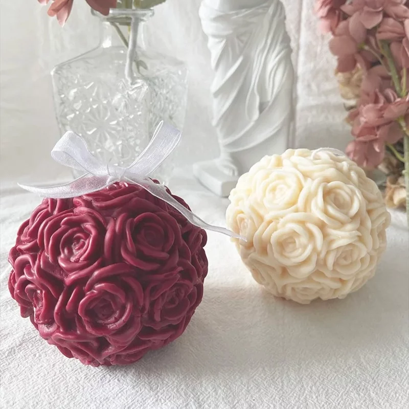 Rose Bunch Candle Moulds 1 - Silicone Mould, Mold for DIY Candles. Created using candle making kit with cotton candle wicks and candle colour chips. Using soy wax for pillar candles. Sold by Myka Candles Moulds Australia