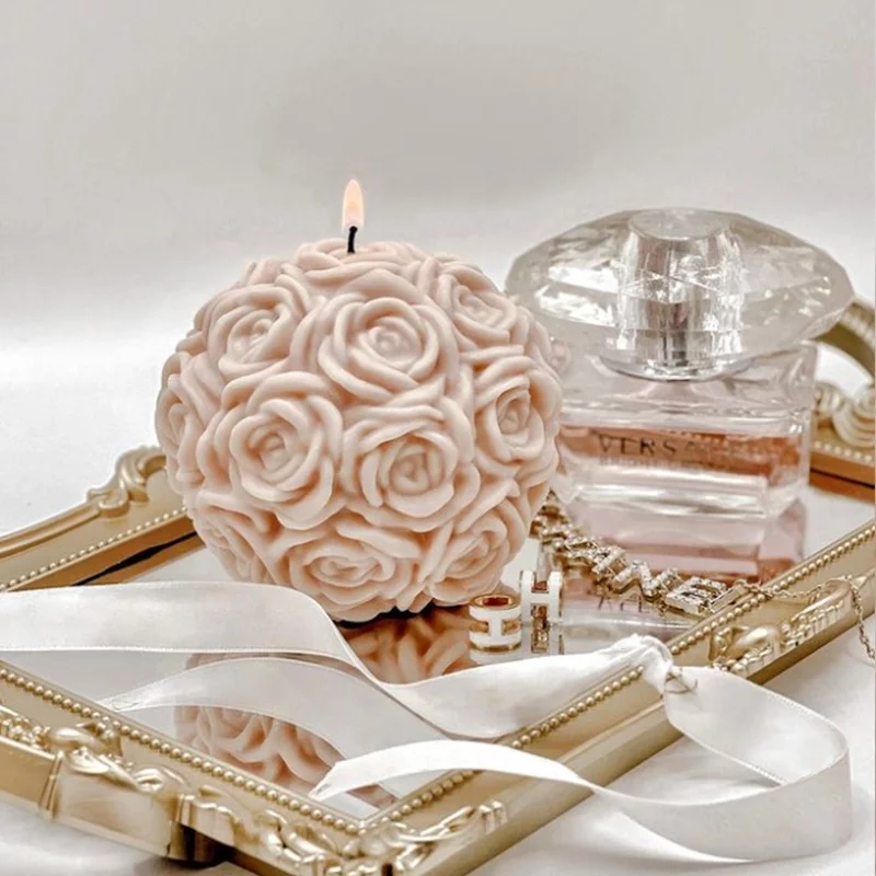 Rose Bunch Candle Moulds 0 - Silicone Mould, Mold for DIY Candles. Created using candle making kit with cotton candle wicks and candle colour chips. Using soy wax for pillar candles. Sold by Myka Candles Moulds Australia
