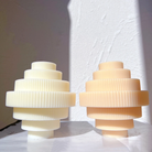 Ribbed Chandelier Candle Mould 1 - Silicone Mould, Mold for DIY Candles. Created using candle making kit with cotton candle wicks and candle colour chips. Using soy wax for pillar candles. Sold by Myka Candles Moulds Australia