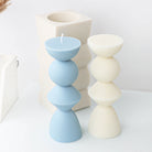 Ribbed Geometric Pillar Candle Mould 1 - Silicone Mould, Mold for DIY Candles. Created using candle making kit with cotton candle wicks and candle colour chips. Using soy wax for pillar candles. Sold by Myka Candles Moulds Australia
