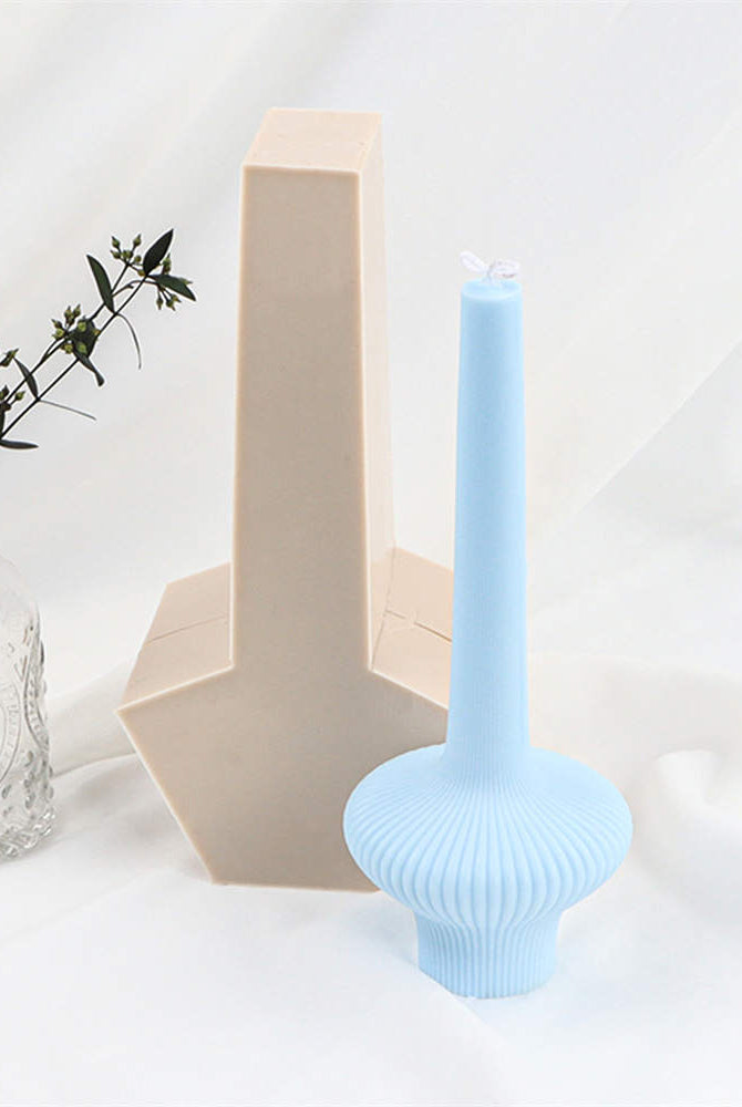 Lamp Candle Mould 5 - Silicone Mould, Mold for DIY Candles. Created using candle making kit with cotton candle wicks and candle colour chips. Using soy wax for pillar candles. Sold by Myka Candles Moulds Australia