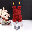 Rose Bunny Candle Mould 0 - Silicone Mould, Mold for DIY Candles. Created using candle making kit with cotton candle wicks and candle colour chips. Using soy wax for pillar candles. Sold by Myka Candles Moulds Australia