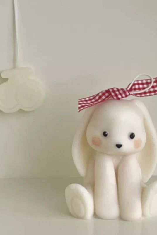 Bunny Rabbit Candle Mould 4 - Silicone Mould, Mold for DIY Candles. Created using candle making kit with cotton candle wicks and candle colour chips. Using soy wax for pillar candles. Sold by Myka Candles Moulds Australia