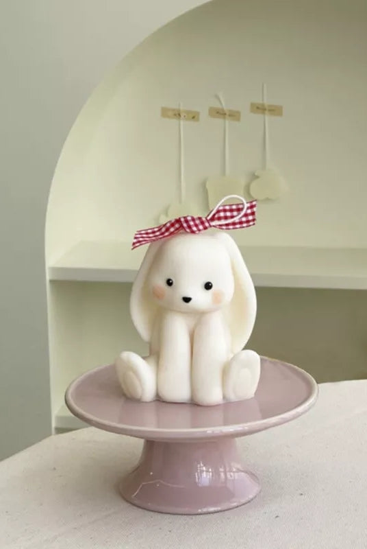 Bunny Rabbit Candle Mould 6 - Silicone Mould, Mold for DIY Candles. Created using candle making kit with cotton candle wicks and candle colour chips. Using soy wax for pillar candles. Sold by Myka Candles Moulds Australia