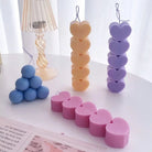 Heart Chain Candle Mould 1 - Silicone Mould, Mold for DIY Candles. Created using candle making kit with cotton candle wicks and candle colour chips. Using soy wax for pillar candles. Sold by Myka Candles Moulds Australia