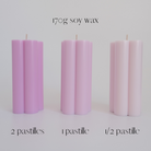 Candle Colour 3 - Silicone Mould, Mold for DIY Candles. Created using candle making kit with cotton candle wicks and candle Colour chips. Sold by Myka Candles Moulds Australia.