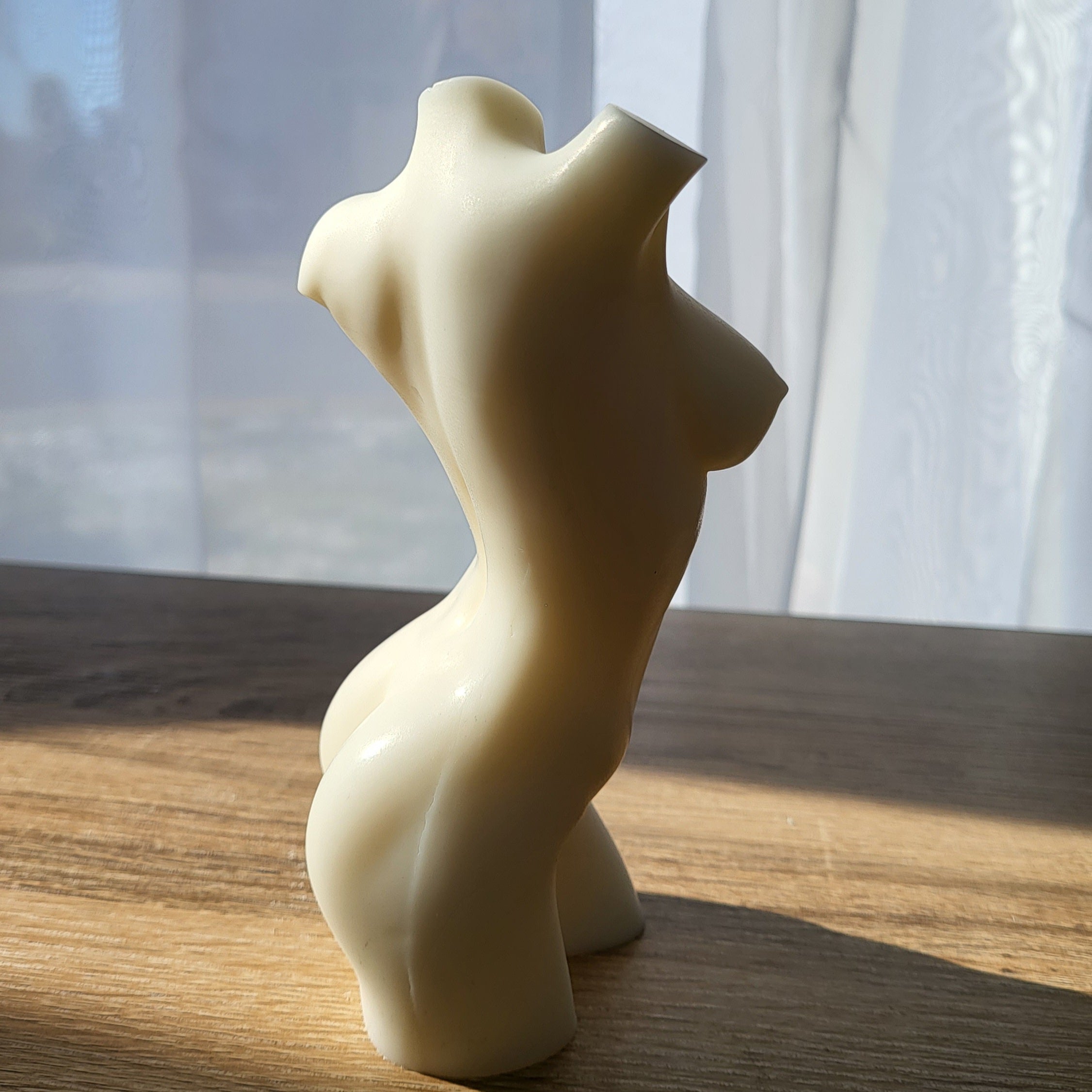 Aphrodite Candle Mould 3 - Silicone Mould, Mold for DIY Candles. Created using candle making kit with cotton candle wicks and candle colour chips. Using soy wax for pillar candles. Sold by Myka Candles Moulds Australia