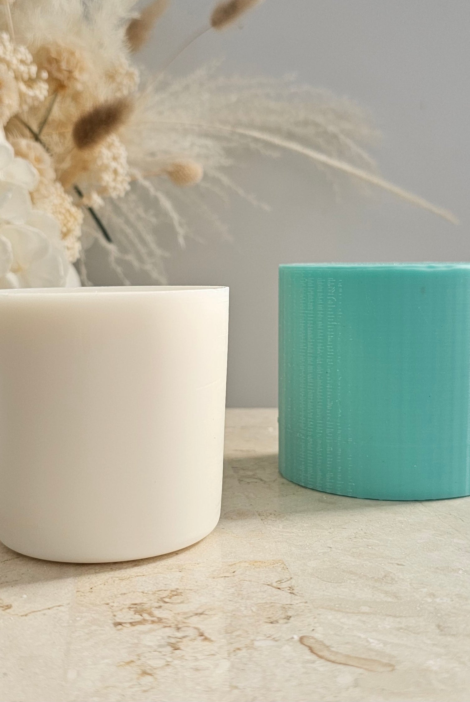 Oxford Jar Refills (L) 2 - Silicone Mould, Mold for DIY Candles. Created using candle making kit with cotton candle wicks and candle colour chips. Using soy wax for pillar candles. Sold by Myka Candles Moulds Australia