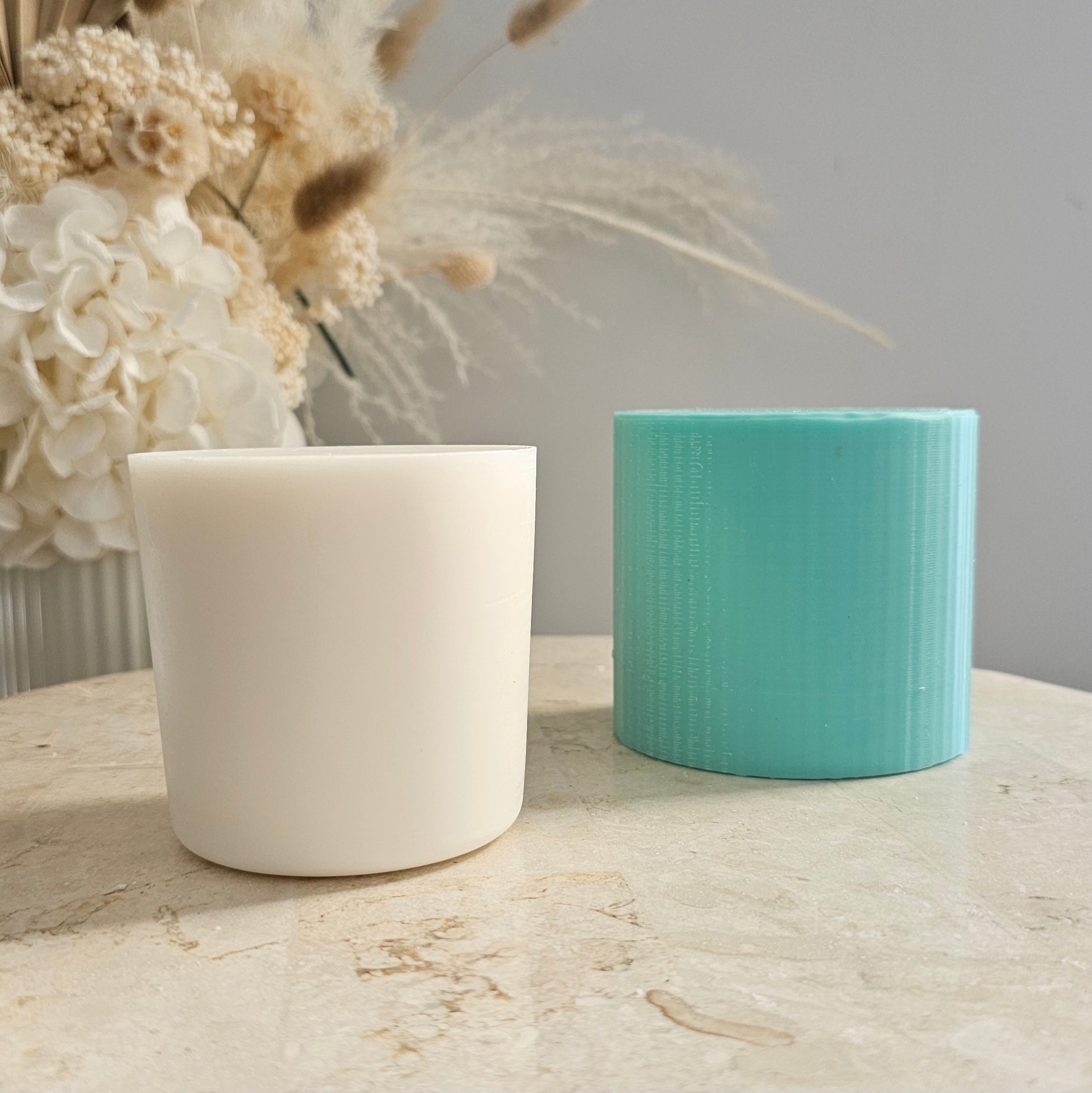 Oxford Jar Refills (L) 2 - Silicone Mould, Mold for DIY Candles. Created using candle making kit with cotton candle wicks and candle colour chips. Using soy wax for pillar candles. Sold by Myka Candles Moulds Australia