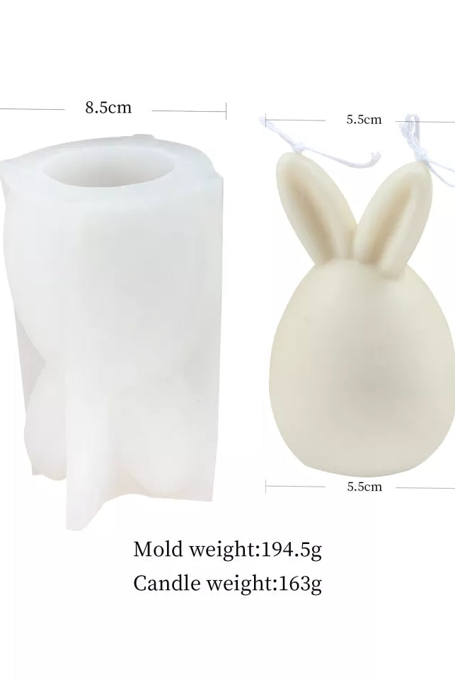 Bunny Egg Candle Moulds 3 - Silicone Mould, Mold for DIY Candles. Created using candle making kit with cotton candle wicks and candle colour chips. Using soy wax for pillar candles. Sold by Myka Candles Moulds Australia