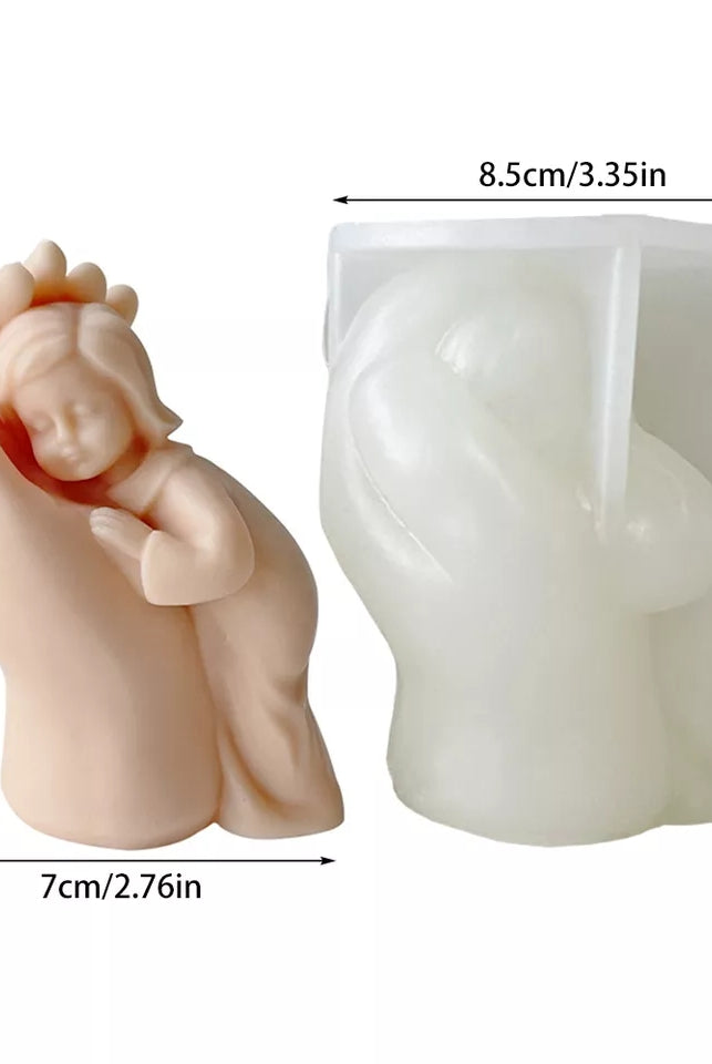 Mother's Touch Candle Mould 7 - Silicone Mould, Mold for DIY Candles. Created using candle making kit with cotton candle wicks and candle colour chips. Using soy wax for pillar candles. Sold by Myka Candles Moulds Australia