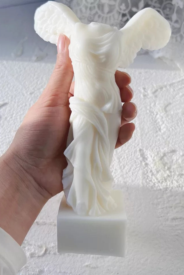 Goddess of Victory Candle Moulds 4 - Silicone Mould, Mold for DIY Candles. Created using candle making kit with cotton candle wicks and candle colour chips. Using soy wax for pillar candles. Sold by Myka Candles Moulds Australia