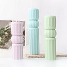Cylindrical Column Candle Moulds 2 - Silicone Mould, Mold for DIY Candles. Created using candle making kit with cotton candle wicks and candle colour chips. Using soy wax for pillar candles. Sold by Myka Candles Moulds Australia