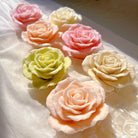 Blooming Rose Candle Mould 3 - Silicone Mould, Mold for DIY Candles. Created using candle making kit with cotton candle wicks and candle colour chips. Using soy wax for pillar candles. Sold by Myka Candles Moulds Australia