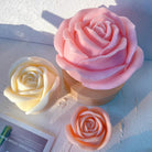 Large Rose Candle Moulds (Pink) 0 - Silicone Mould, Mold for DIY Candles. Created using candle making kit with cotton candle wicks and candle colour chips. Using soy wax for pillar candles. Sold by Myka Candles Moulds Australia