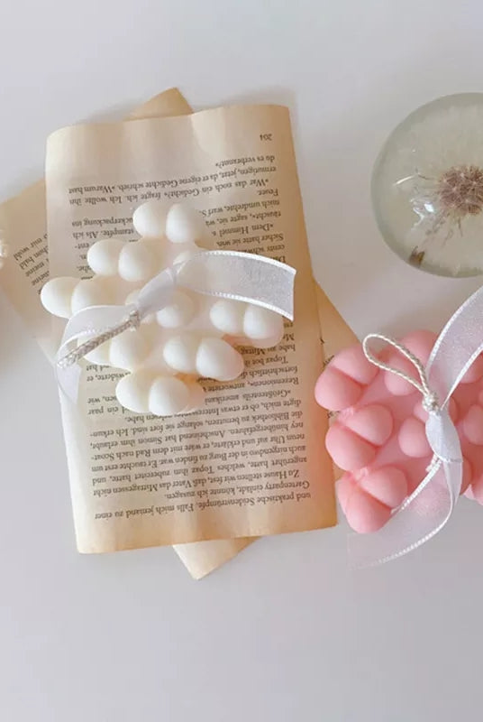 Heart Cube Candle Moulds 3 - Silicone Mould, Mold for DIY Candles. Created using candle making kit with cotton candle wicks and candle colour chips. Using soy wax for pillar candles. Sold by Myka Candles Moulds Australia