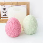 Floral Egg Candle Moulds 2 - Silicone Mould, Mold for DIY Candles. Created using candle making kit with cotton candle wicks and candle colour chips. Using soy wax for pillar candles. Sold by Myka Candles Moulds Australia