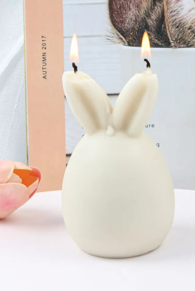 Bunny Egg Candle Moulds 1 - Silicone Mould, Mold for DIY Candles. Created using candle making kit with cotton candle wicks and candle colour chips. Using soy wax for pillar candles. Sold by Myka Candles Moulds Australia