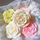 Blooming Rose Candle Mould 4 - Silicone Mould, Mold for DIY Candles. Created using candle making kit with cotton candle wicks and candle colour chips. Using soy wax for pillar candles. Sold by Myka Candles Moulds Australia