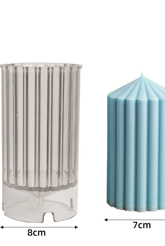 Circus Pillar Candle Moulds 6 - Silicone Mould, Mold for DIY Candles. Created using candle making kit with cotton candle wicks and candle colour chips. Using soy wax for pillar candles. Sold by Myka Candles Moulds Australia
