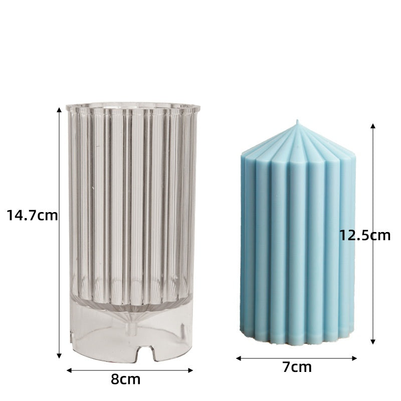 Circus Pillar Candle Moulds 6 - Silicone Mould, Mold for DIY Candles. Created using candle making kit with cotton candle wicks and candle colour chips. Using soy wax for pillar candles. Sold by Myka Candles Moulds Australia